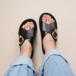 Load image into Gallery viewer, Demi in All Black - Sandals - Mercino