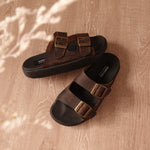 Load image into Gallery viewer, Bailey in Vintage Brown (on black sole) - Sandals - Mercino