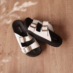 Load image into Gallery viewer, Bailey in White (on black sole) - Sandals - Mercino