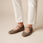 Load image into Gallery viewer, Estelle in Taupe Pebbled - Ballet Flats - Rob and Mara
