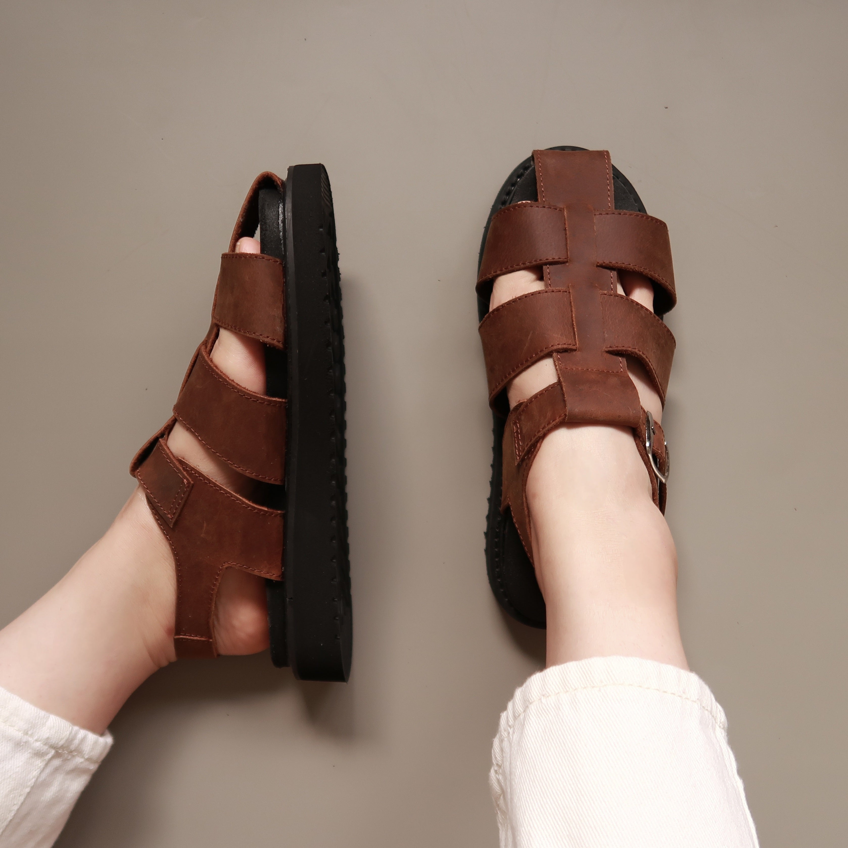 Adelaide in Vintage Brown - Sandals - Rob and Mara