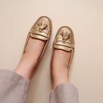 Load image into Gallery viewer, Charlotte in Light Gold - Moccasins - Rob and Mara
