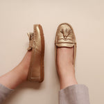 Load image into Gallery viewer, Charlotte in Light Gold - Moccasins - Rob and Mara
