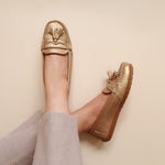 Load image into Gallery viewer, Charlotte in Light Gold - Moccasins - Rob and Mara
