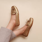 Load image into Gallery viewer, Charlotte in Light Gold - Moccasins - Rob and Mara
