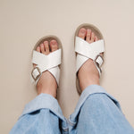 Load image into Gallery viewer, Demi in White (on beige sole)
