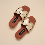 Load image into Gallery viewer, Eleanor in Gold - Sandals - Rob and Mara
