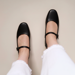 Load image into Gallery viewer, Estelle in Black (on brown sole) - Ballet Flats - Rob and Mara
