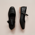 Load image into Gallery viewer, Estelle in Black (on brown sole) - Ballet Flats - Rob and Mara
