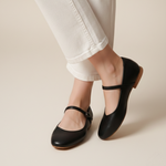 Load image into Gallery viewer, Estelle in Black (on brown sole) - Ballet Flats - Rob and Mara
