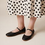 Load image into Gallery viewer, Estelle in Black (on brown sole) - Ballet Flats - Rob and Mara
