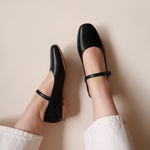 Load image into Gallery viewer, Estelle in Black (on brown sole) - Ballet Flats - Rob and Mara
