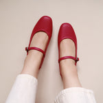 Load image into Gallery viewer, Estelle in Cherry Red - Ballet Flats - Rob and Mara
