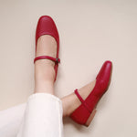 Load image into Gallery viewer, Estelle in Cherry Red - Ballet Flats - Rob and Mara
