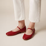 Load image into Gallery viewer, Estelle in Cherry Red - Ballet Flats - Rob and Mara

