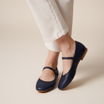 Load image into Gallery viewer, Estelle in Navy Blue - Ballet Flats - Rob and Mara
