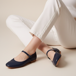 Load image into Gallery viewer, Estelle in Navy Blue - Ballet Flats - Rob and Mara
