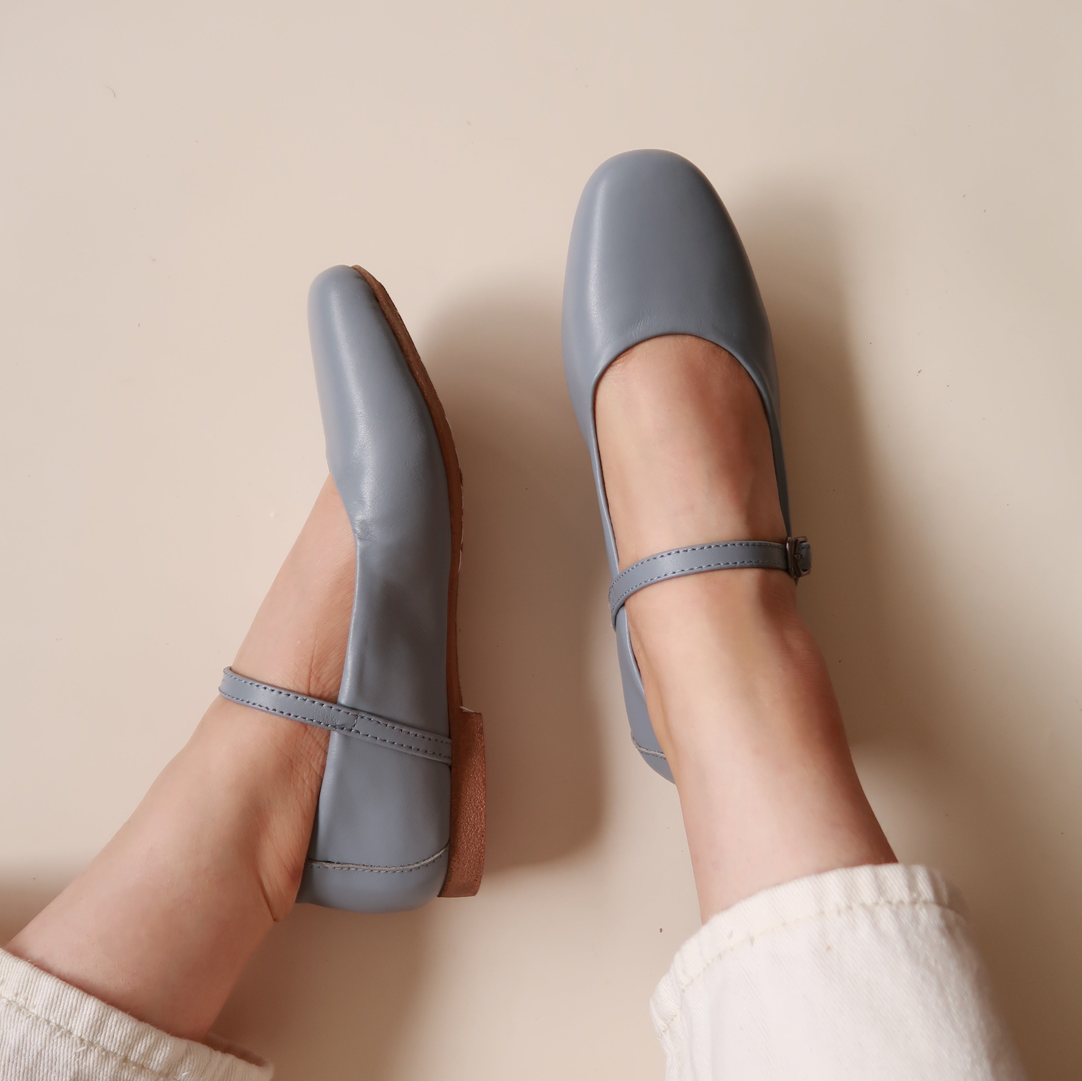 Estelle in Robin Blue - Ballet Flats - Rob and Mara