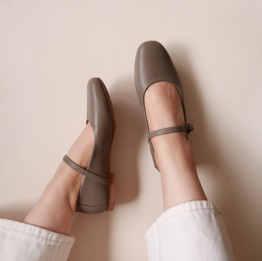 Estelle in Taupe - Ballet Flats - Rob and Mara