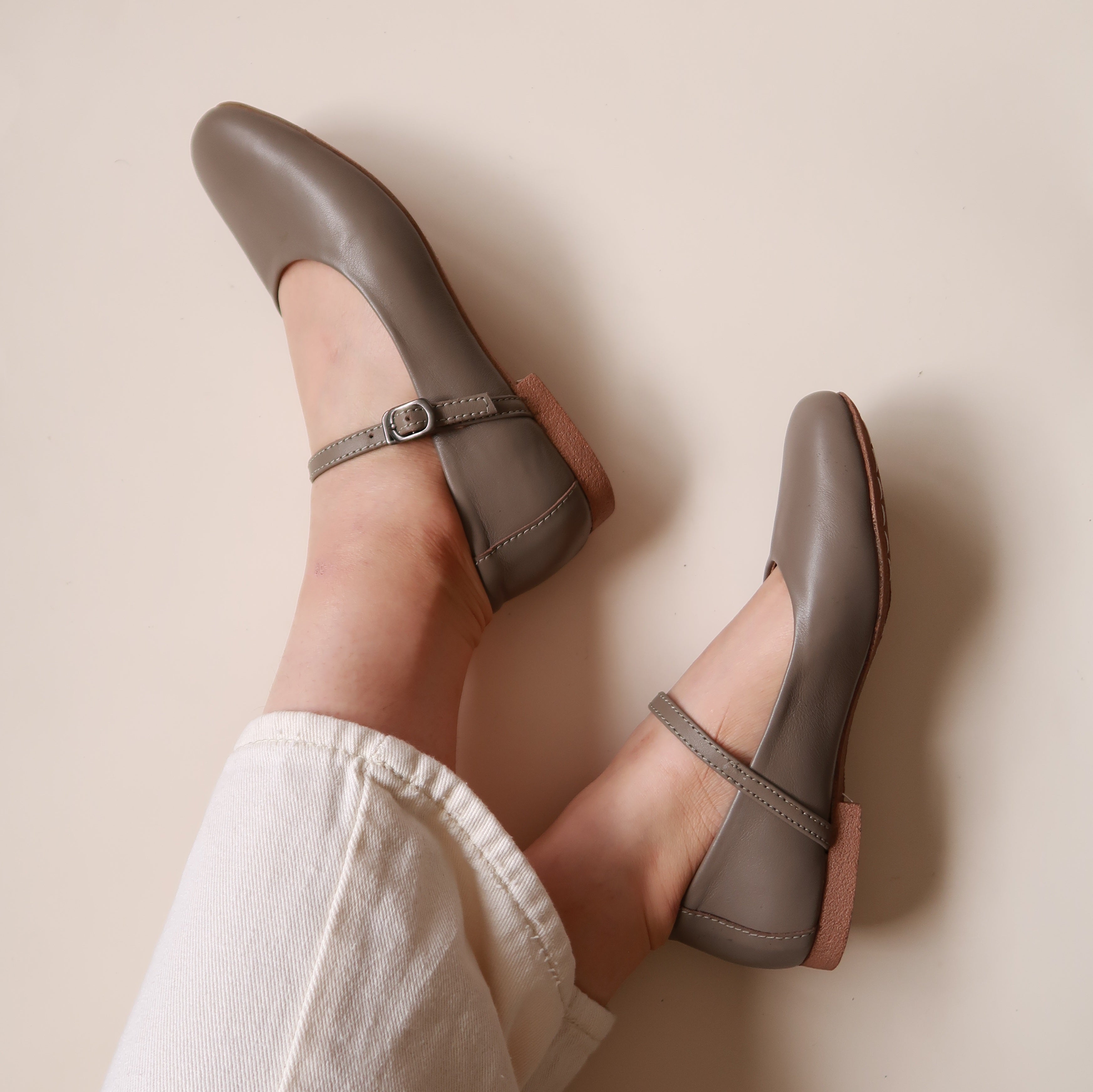 Estelle in Taupe - Ballet Flats - Rob and Mara