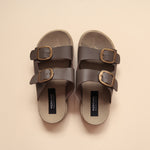 Load image into Gallery viewer, Leslie in Stone Gray (on beige sole)
