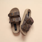 Load image into Gallery viewer, Leslie in Stone Gray (on beige sole)
