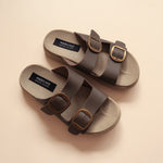 Load image into Gallery viewer, Leslie in Stone Gray (on beige sole)
