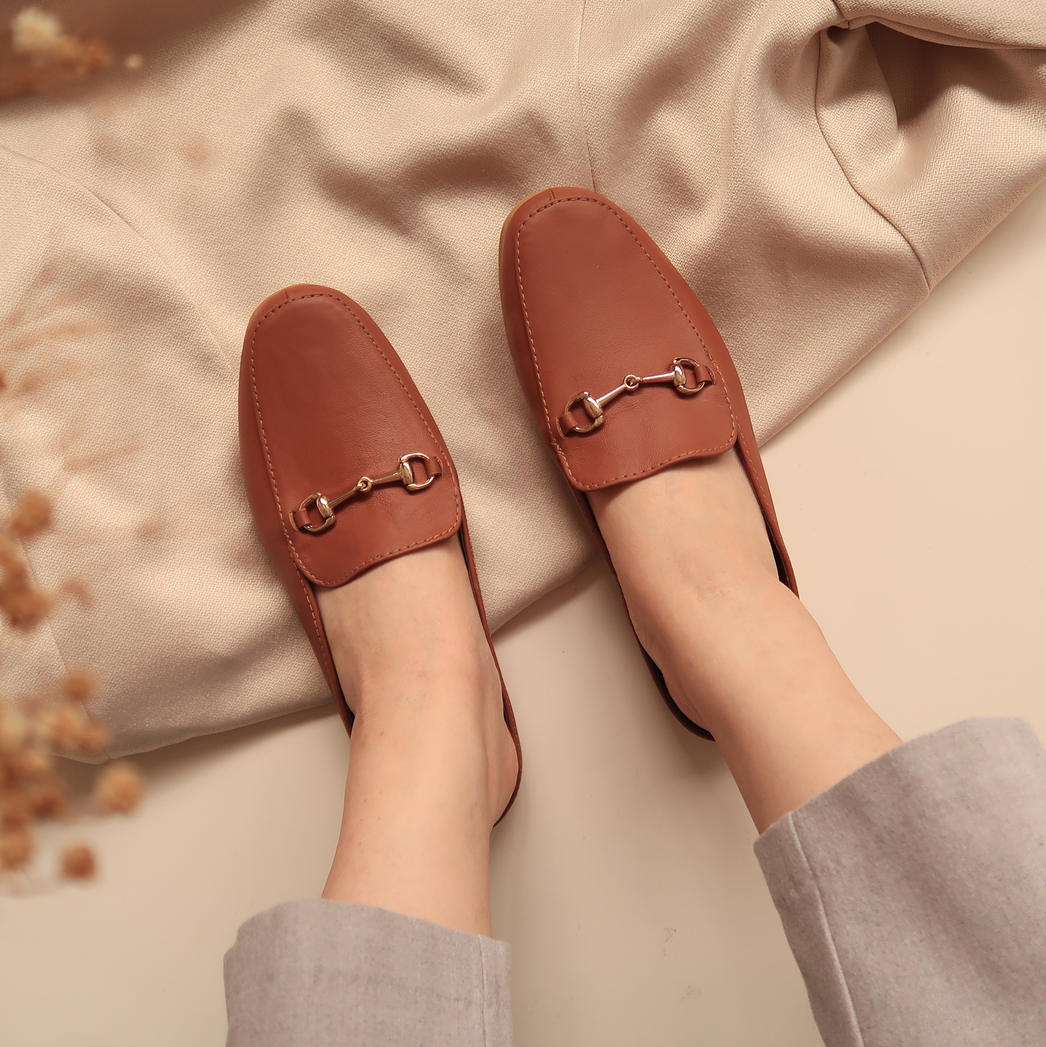 Celeste in Cognac Tan - Mules - Rob and Mara