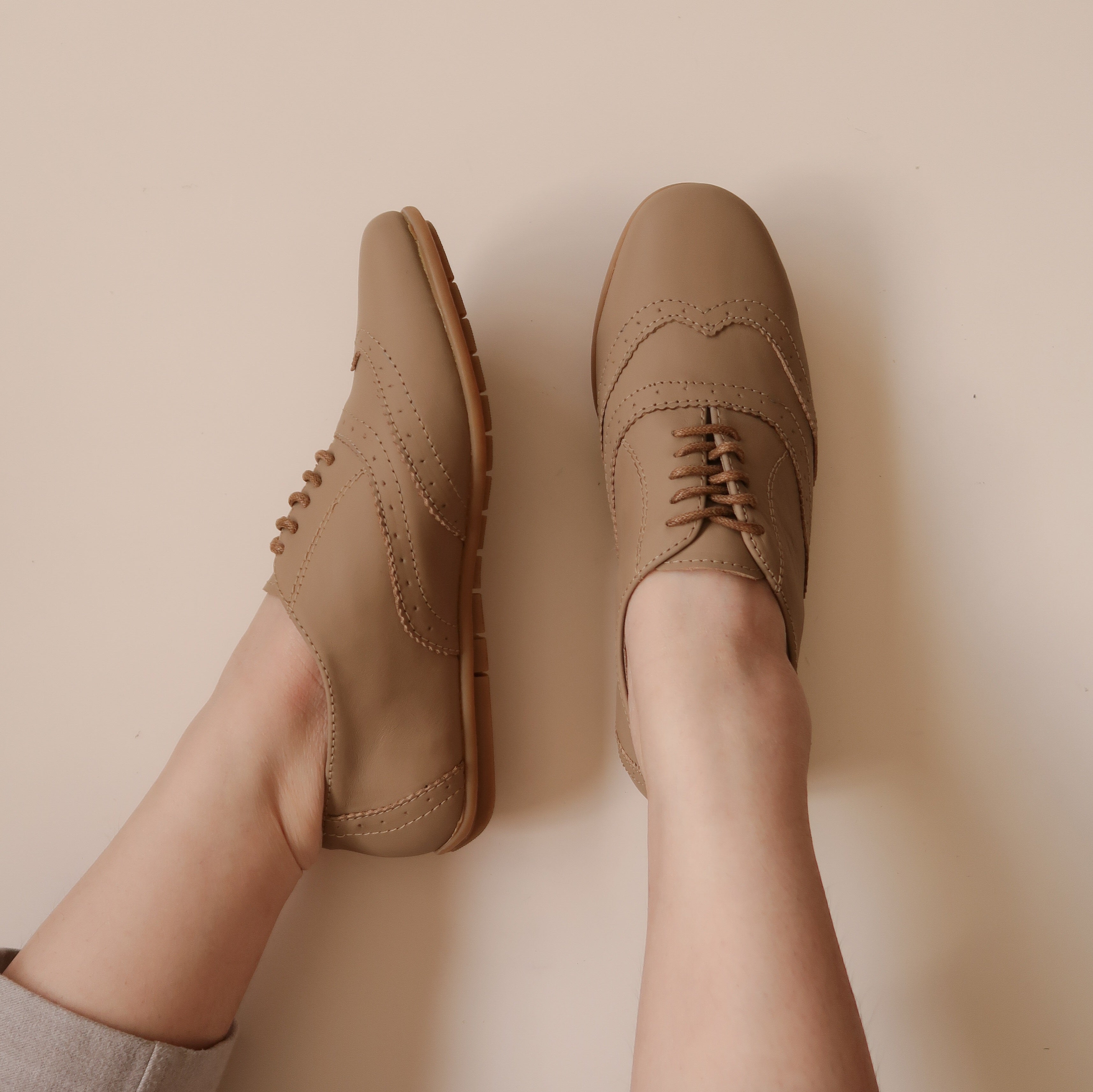 Aster in Beige - Brogues - Rob and Mara