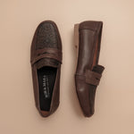 Load image into Gallery viewer, Vienna in Espresso Fleur (Limited Edition) - Loafers - Rob and Mara
