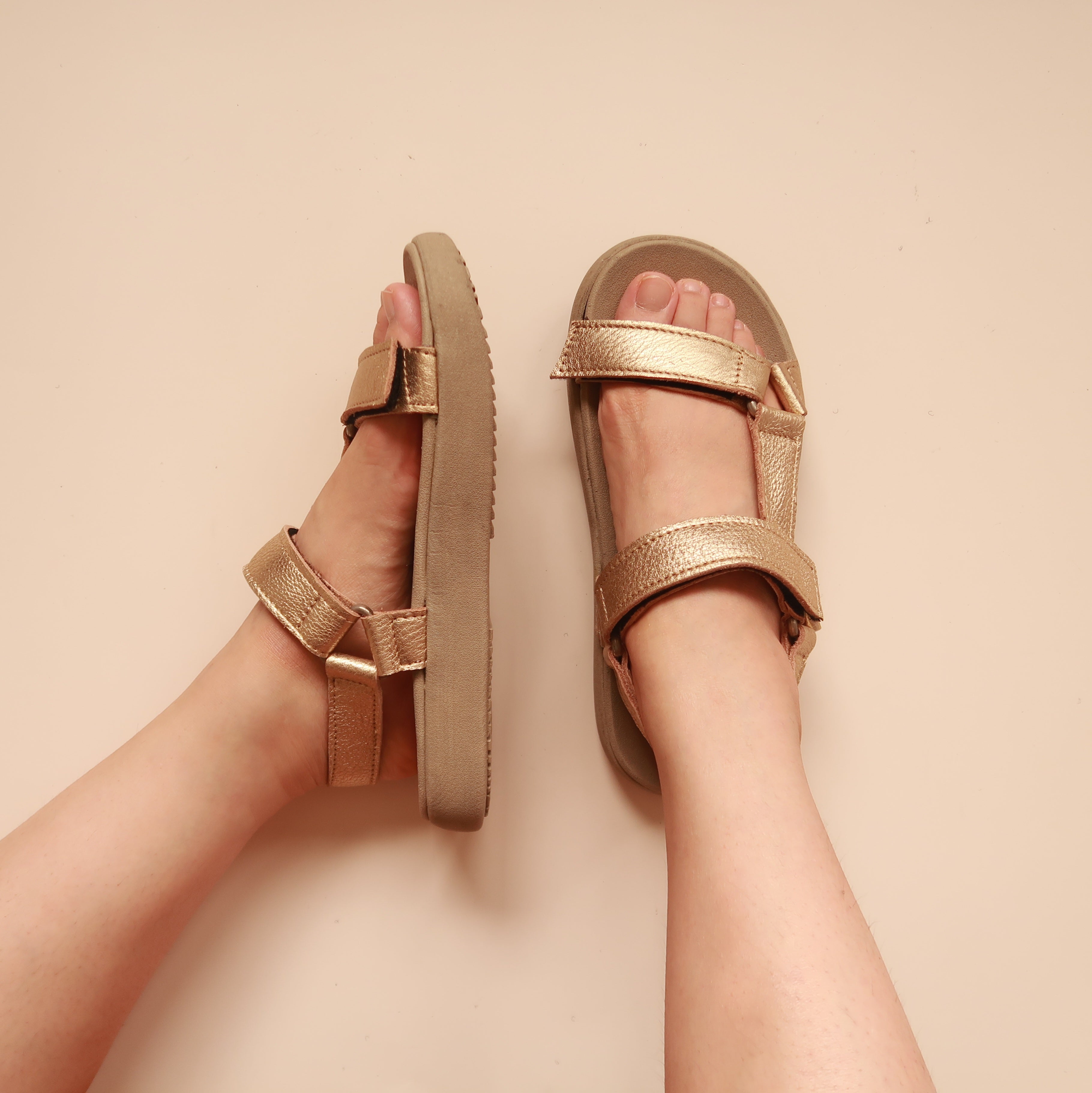 Zoe in Gold (on beige sole) - Sandals - Mercino