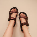 Load image into Gallery viewer, Zoe in Pewter (on black sole) - Sandals - Mercino

