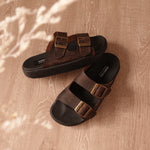 Load image into Gallery viewer, Bailey in Vintage Brown (on black sole) - Sandals - Mercino
