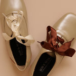 Load image into Gallery viewer, Renee Satin Shoelace Set in Coffee &amp; Cream - Shoelaces - Rob and Mara
