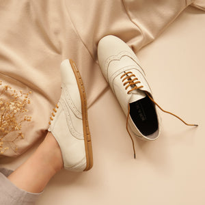 Aster in Two-Tone Ivory - Brogues - Rob and Mara