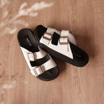 Load image into Gallery viewer, Bailey in White (on black sole) - Sandals - Mercino
