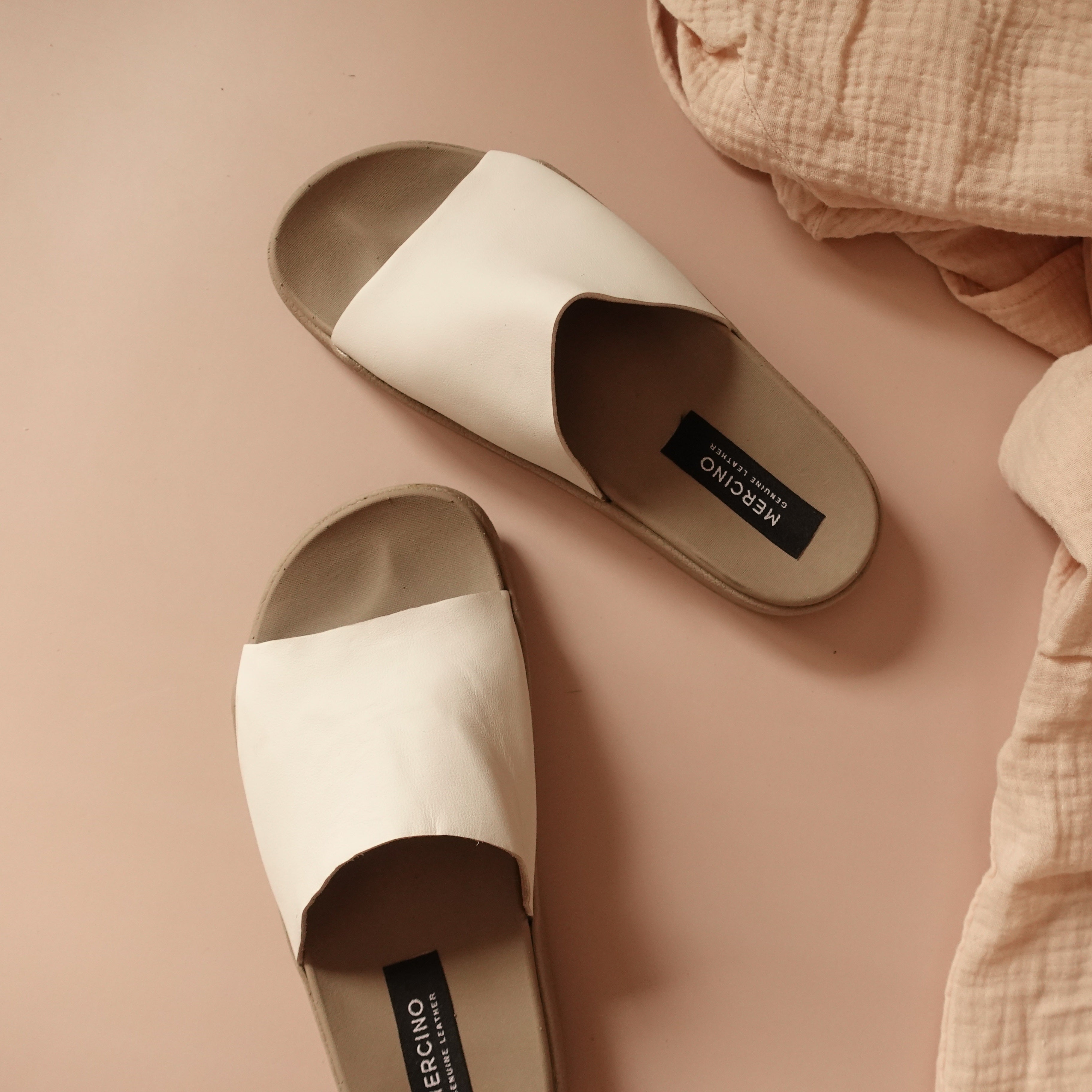 Haru in White (on beige sole) - Sandals - Mercino