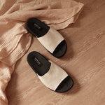 Load image into Gallery viewer, Haru in White (on black sole) - Sandals - Mercino
