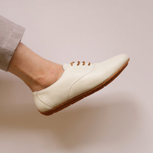 Margaux in Two-Tone Ivory - Brogues - Rob and Mara