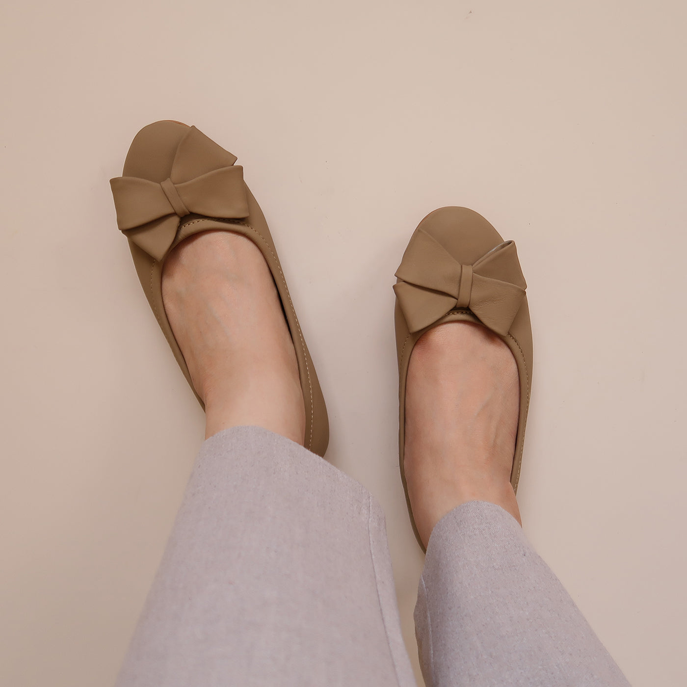 Primrose in Taupe - Ballet Flats - Rob and Mara